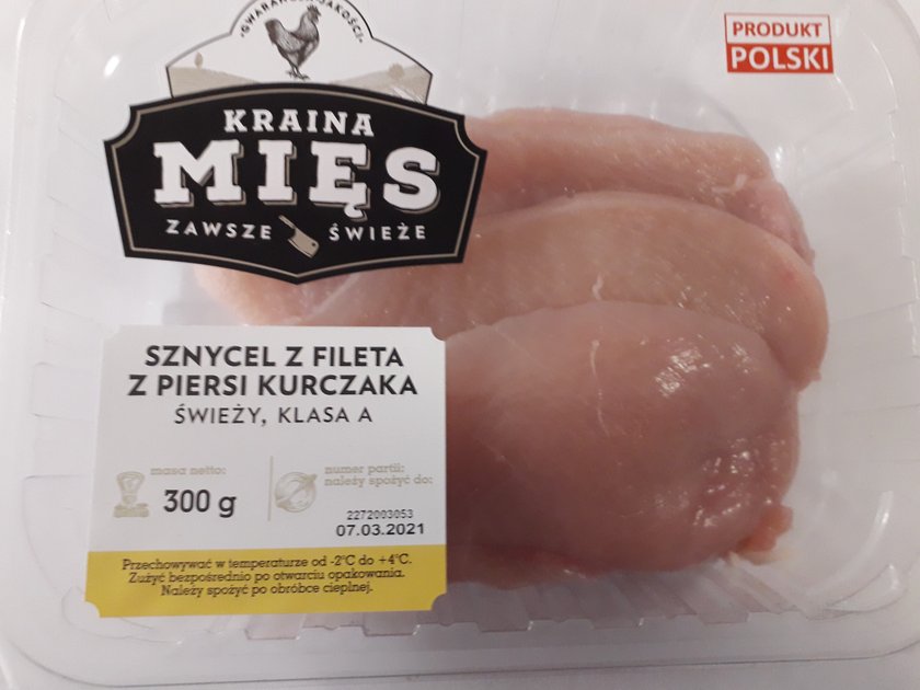 Wycofywany produkt - Sznycel z fileta z piersi kurczaka 300G