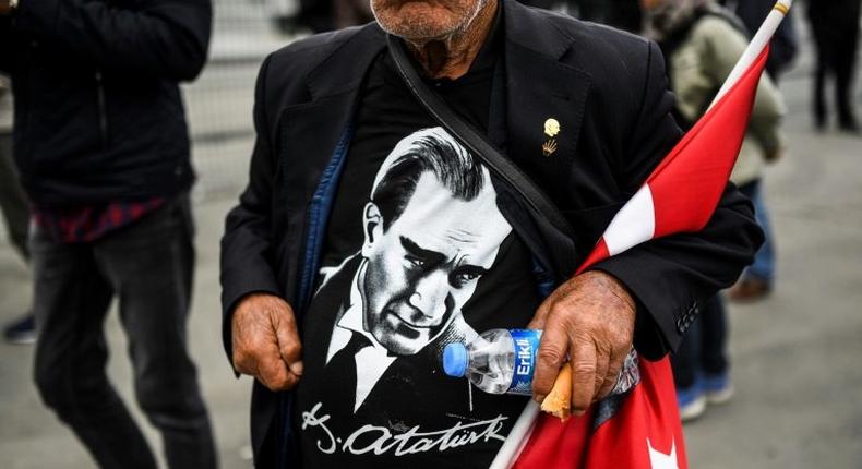 Turks wear t-shirts with a picture of Mustafa Kemal Ataturk as a sign of how much they revere the founder of modern Turkey