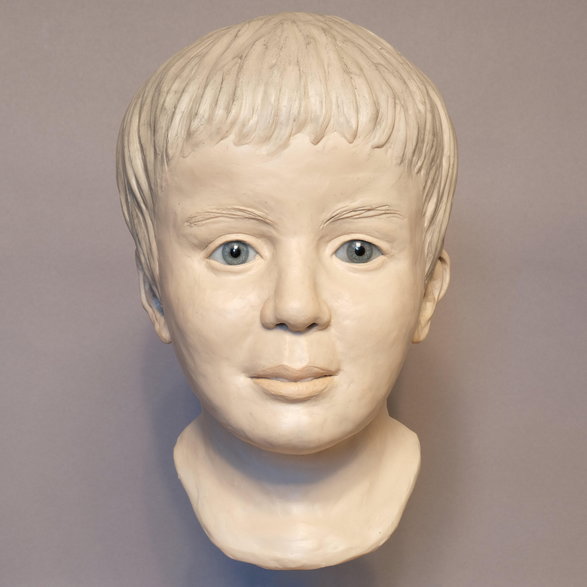 Zdjęcie przedstawiające rekonstrukcję twarzy zmarłego chłopca