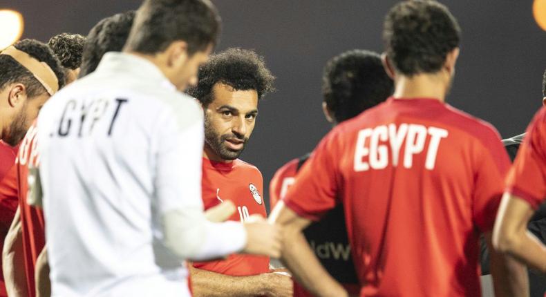 Mohamed Salah et ses coéquipiers égyptiens à l'entraînement avant la finale de la Coupe d'Afrique des Nations contre le Sénégal.