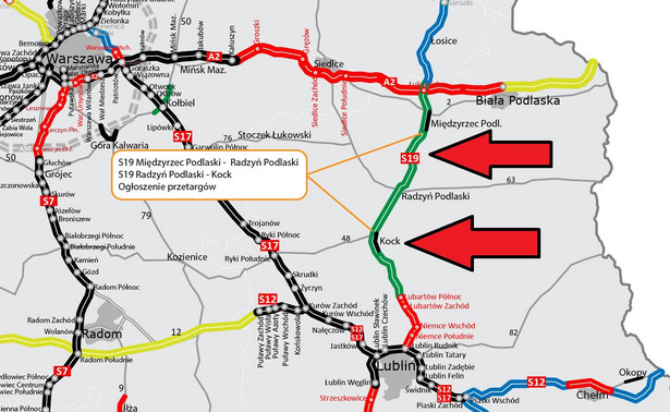 Via Carpatia będzie dłuższa o dwa nowe odcinki drogi ekspresowej S19: Międzyrzec Podlaski – Radzyń Podlaski i Radzyń Podlaski – Kock