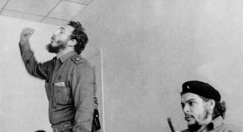 Cuban leader Fidel Castro, who has died aged 90, pictured in the 1960s next to Ernesto Che Guevara in Havana, was legendary for his long-winded political rants