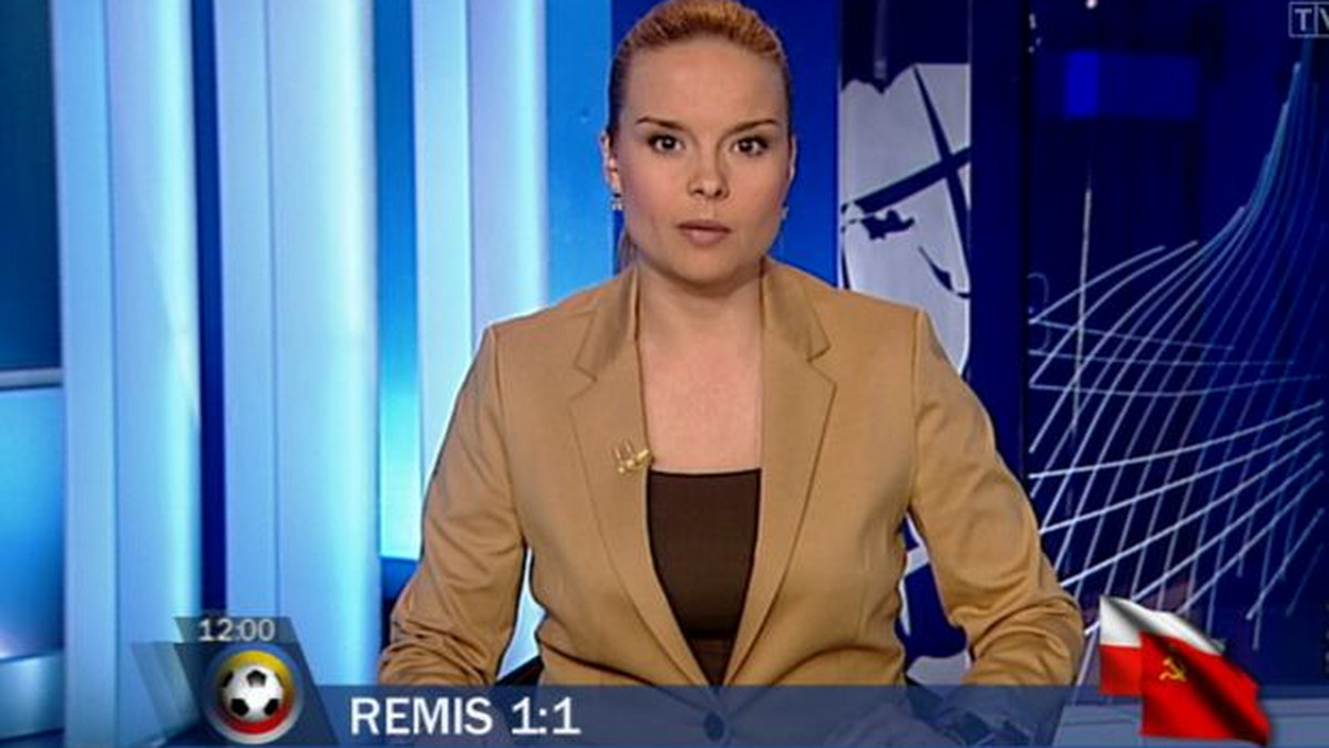 W dzisiejszym wydaniu "Wiadomości" na antenie TVP, kiedy prezenterka informowała o wyniku wczorajszego meczu Polska-Rosja na ekranie zamiast flagi Rosji pojawiła się flaga ZSRR.