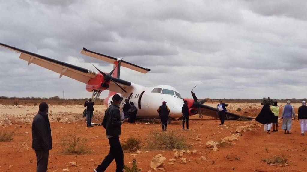 Skyward Express aircraft which crashed at Elwak Airstrip