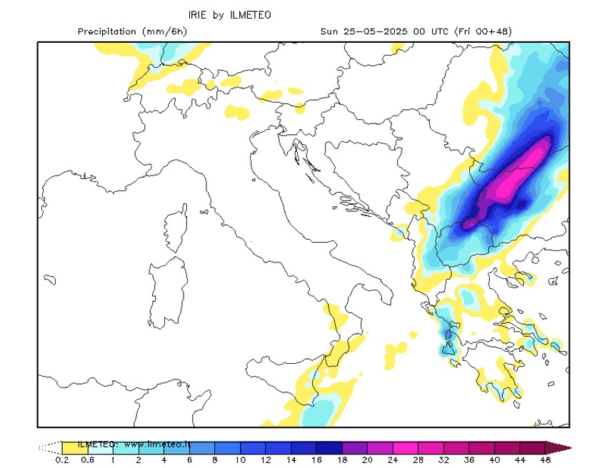 Mapa kretanja vremena u Srbiji u nedelju