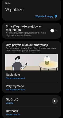 W aplikacji Samsunga SmartThings można łatwo sprawdzić, gdzie znajduje się tracker