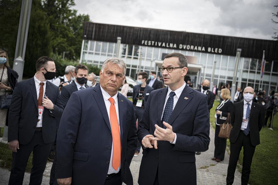Orbán és Morawiecki lengyel miniszterelnök ma Budapesten beszélik át a vétó és a jogállami mechanizmus ügyét / Fotó: MTI/Miniszterelnöki Sajtóiroda/Benko Vivien Cher