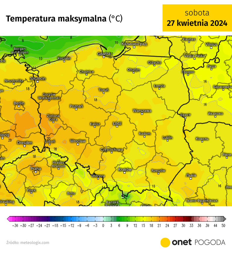 W sobotę temperatura zbliży się do 20 st. C