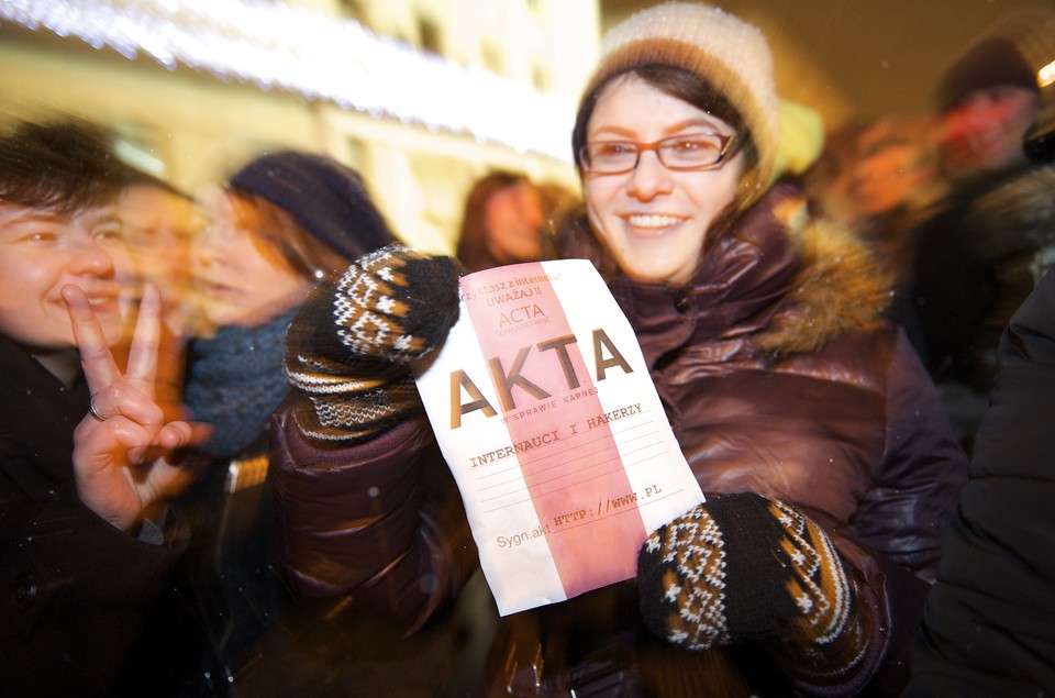 Protest przeciwko ACTA w Gdyni