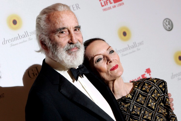 Christopher Lee z żoną Birgit Kroencke w 2007 roku