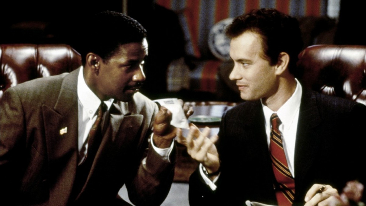 Reżyseria: Jonathan Demme. Wykonawcy: Tom Hanks, Denzel Washington, Antonio Banderas. 1993.