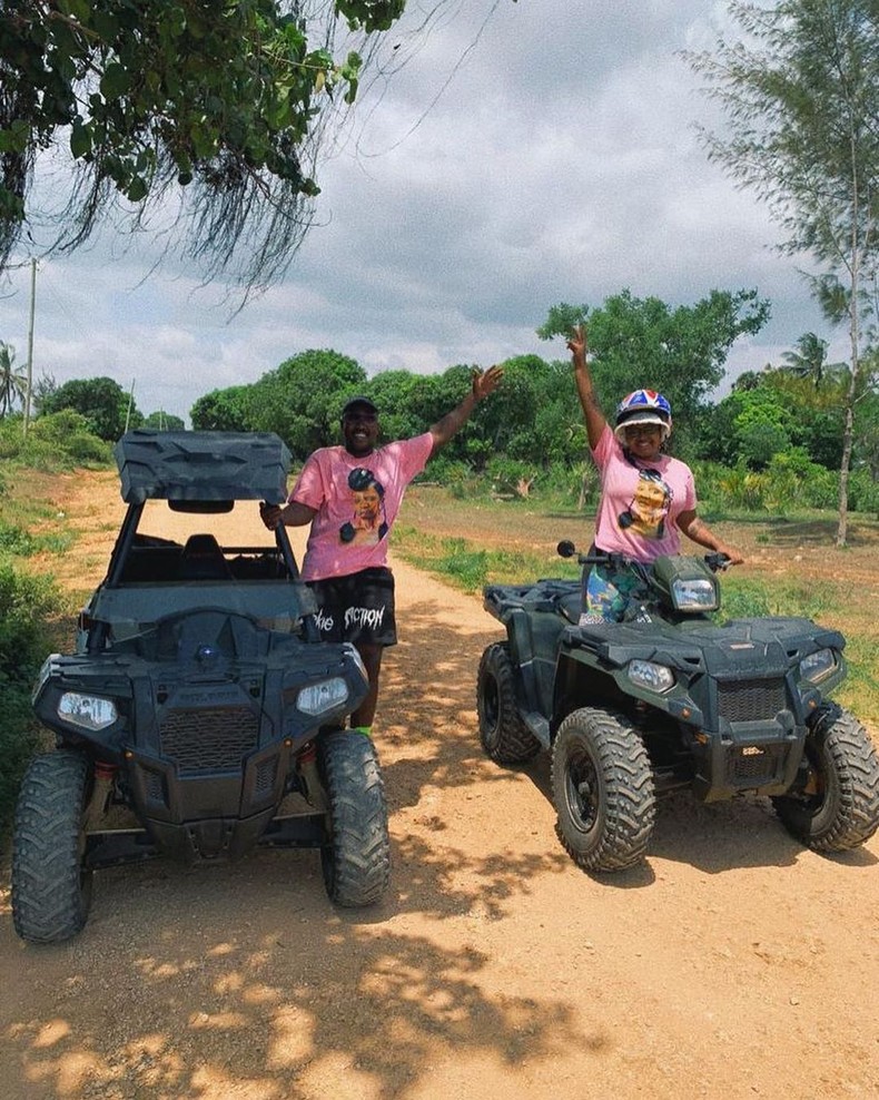 In their week long trip, the two love birds enjoyed a stunning stay in Ukunda but also had a packed itinerary which included riding quad bikes