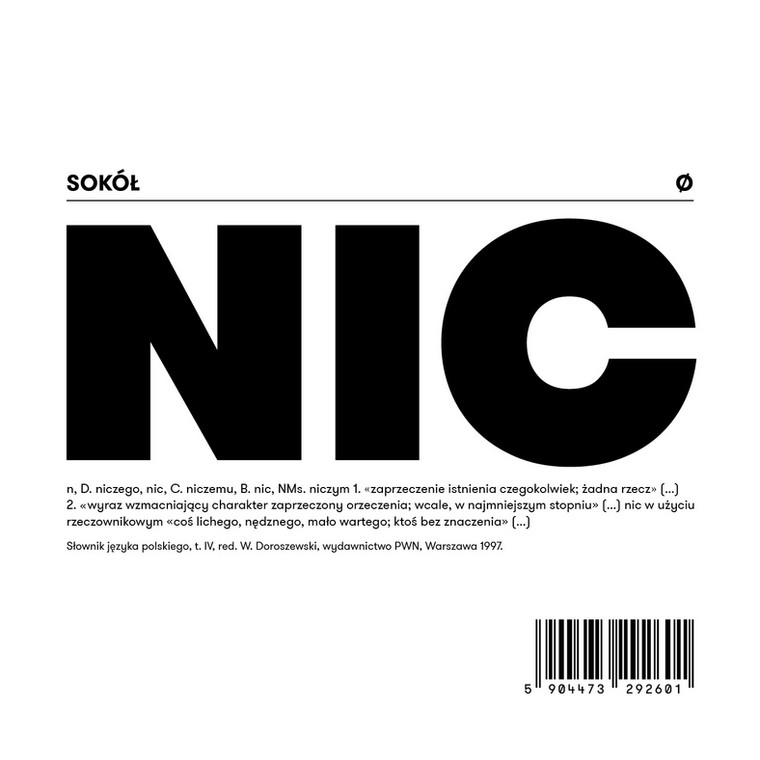 Sokół — "Nic" (okładka płyty)