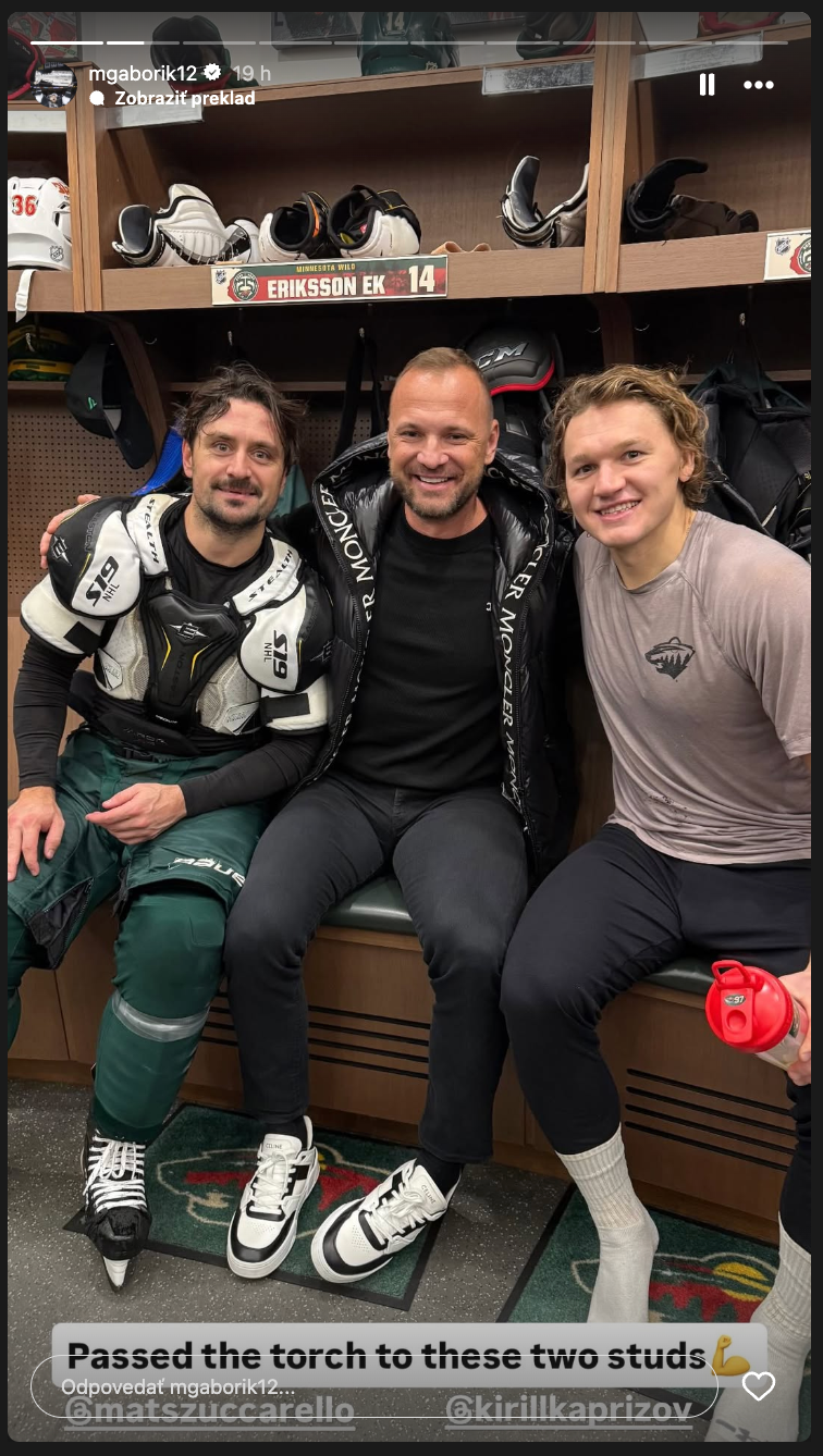 Marián Gáborík na oslavách Minnesoty Wild. 