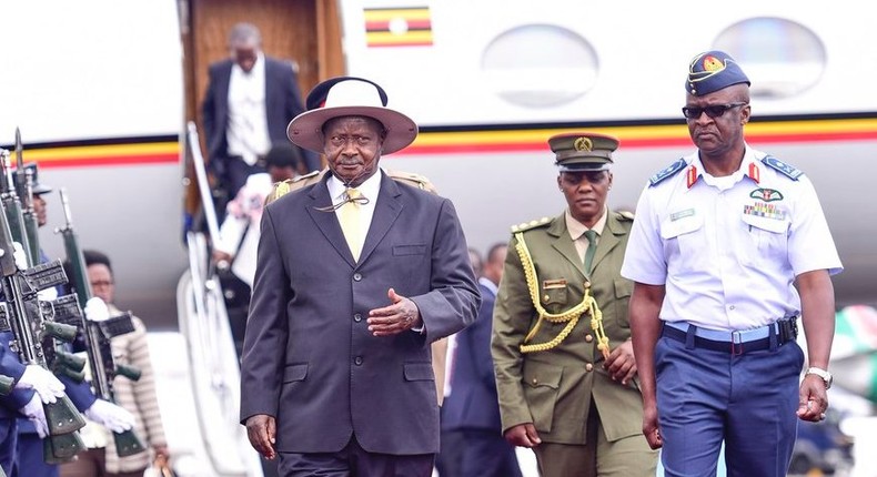 President Museveni arrives in Kenya for the Blue Economy Conference