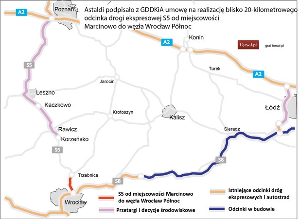 Nowy odcinek S5 - od miejscowości Marcinowo do węzła Wrocław Północ