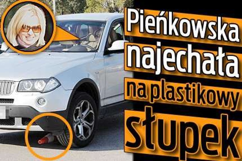 Pieńkowska najechała na plastikowy słupek