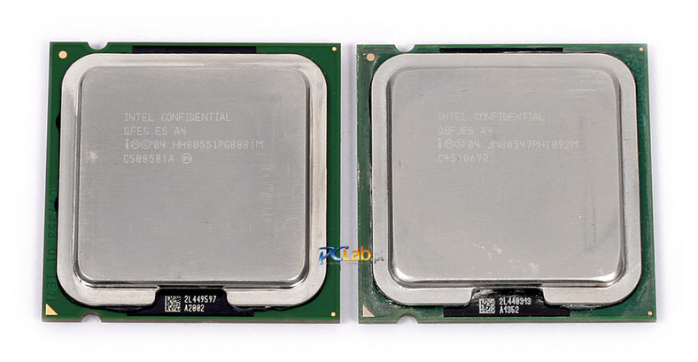 Pentium Extreme Edition 840 po lewej, Pentium 4 Extreme Edition 3,73 GHz po prawej 