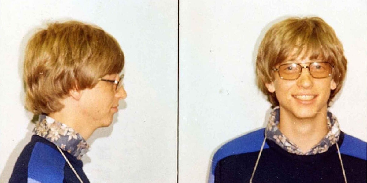 The infamous Bill Gates mugshot, taken when he was pulled over for a traffic violation.