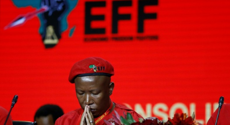 Controversial former ANC youth head Julius Malema was re-elected as head of the Economic Freedom Fighters -- but a decision to bar some local media caused a rumpus