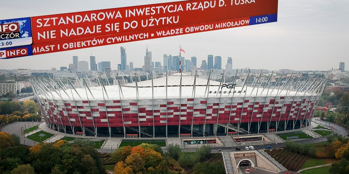 Serwisy informacyjne od razu opublikowały informacje nt.  usterki na Stadione Narodowym. 