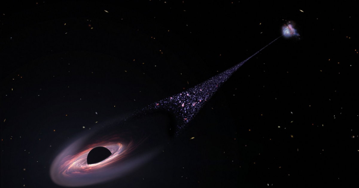 A giant black hole is hurtling through space