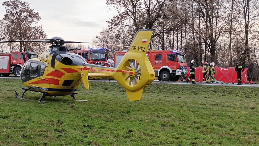 Tragedia w województwie łódzkim. Czołowe zderzenie renault z ciężarówką. Przynajmniej jedna osoba nie żyje