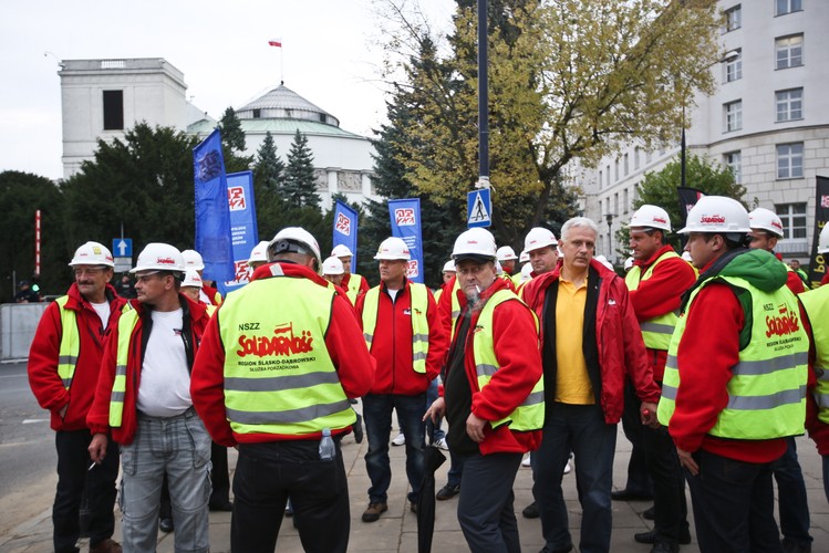 Górnicy przed Sejmem