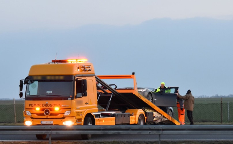 Miejsce wypadku prezydenckiego BMW