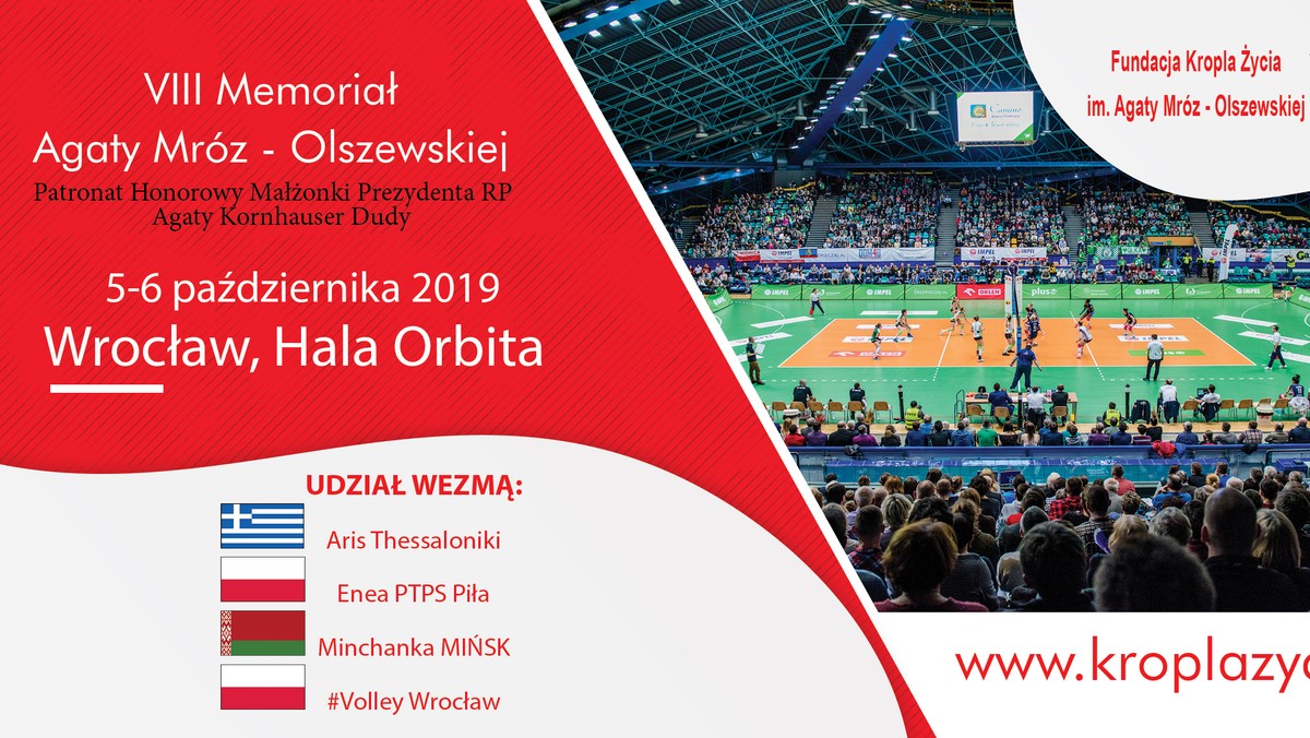 Polacy, Grecy, Białorusini - nie zejdą z boiska, dopóki ostatni chętny krwiodawca nie odda krwi dla osób potrzebujących jej, by przeżyć. Bo to będzie walka o ludzkie życie. Tę walkę 11 lat temu przegrała wspaniała polska siatkarka Agata Mróz-Olszewska. Ten VIII siatkarski turniej odbywa się w hołdzie dla niej. I dla wszystkich, którzy oddają innym cząsteczkę siebie. Wydarzenie odbędzie się w najbliższy weekend (5 - 6 października) we wrocławskiej hali Orbita przy ul. Wejherowskiej 34. – Mile widziani są nie tylko krwiodawcy, ale i posiadacze długich włosów – podkreślają organizatorzy z fundacji Kropla Życia. 