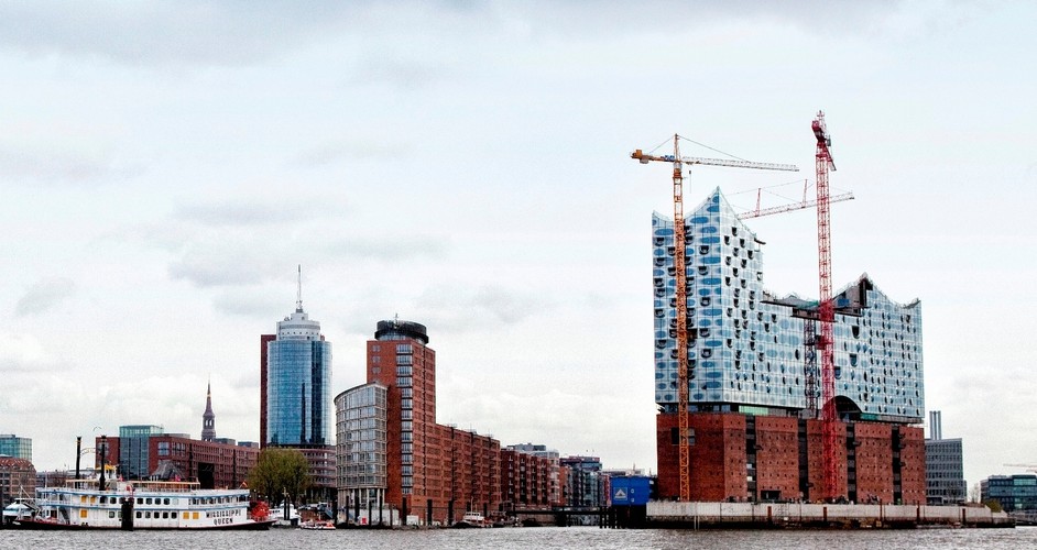 Budowa Elbphilharmonie w Hamburgu, kwiecień 2012. Zdjęcie:  © Thies Rätzke