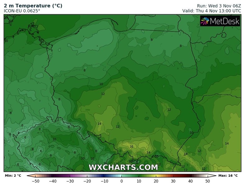 Duża różnica w temperaturze między północną a południową Polską