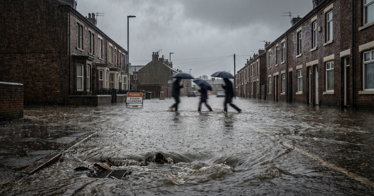 Firefighters rescue 25 from floodwater as Storm Chandra batters UK with ...