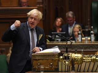 Premier Wielkiej Brytanii Boris Johnson w brytyjskim parlamencie