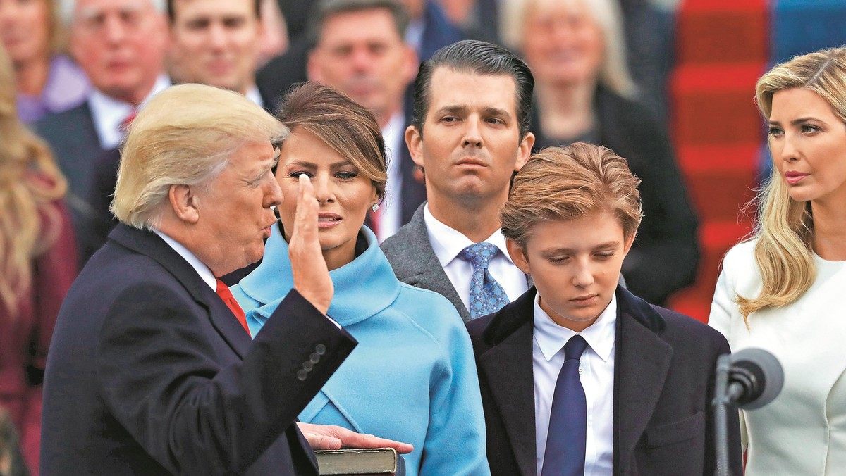 U.S. President Donald Trump takes the oath of office from U.S. Supreme Court Chief Justice John Robe