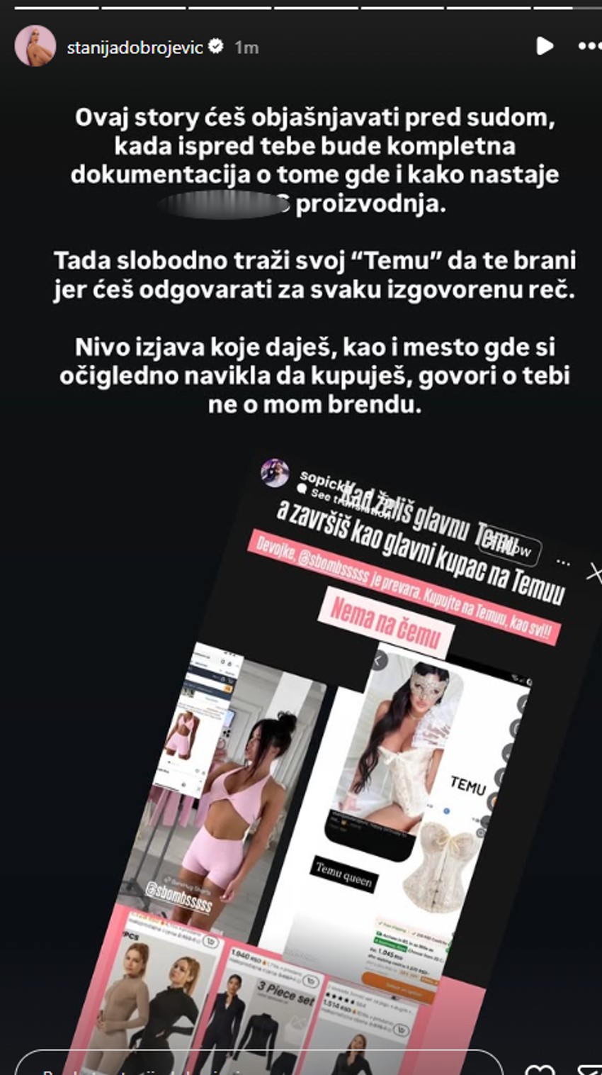 Stanija javno zapretila Ivani Šopić: "Za ovo ćeš odgovarati pred sudom"