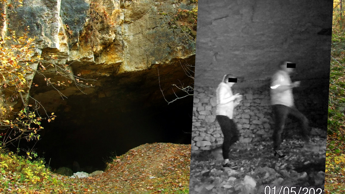 Turyści mimo zakazu wchodzą do jaskini na terenie rezerwatu Szachownica