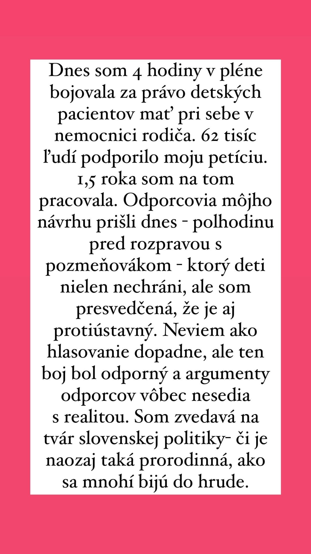 Poslankyňa Marcinková neskrývala rozčarovanie.