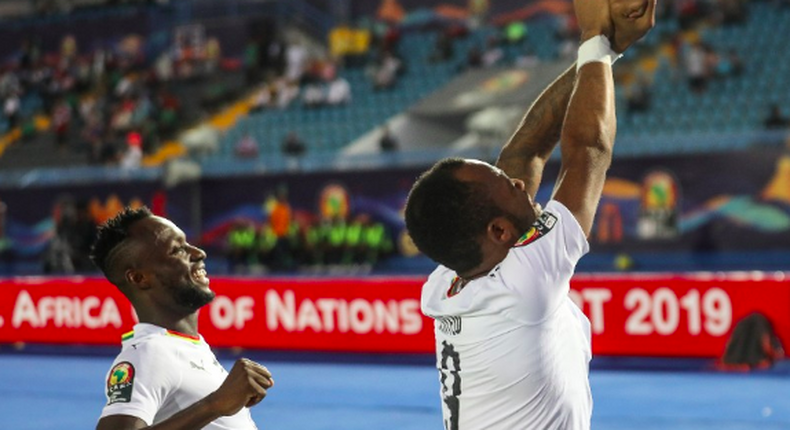 Jordan Ayew celebrating his goal for Ghana