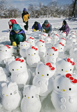 JAPAN-HELLO KITTY-SNOWMAN