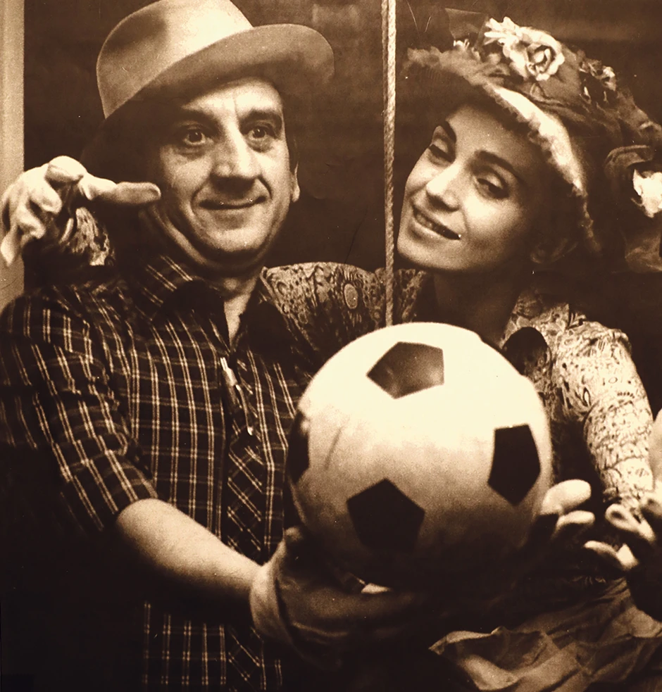 Sa Pavlom Minčićem u predstavi "Olovka piše srcem"