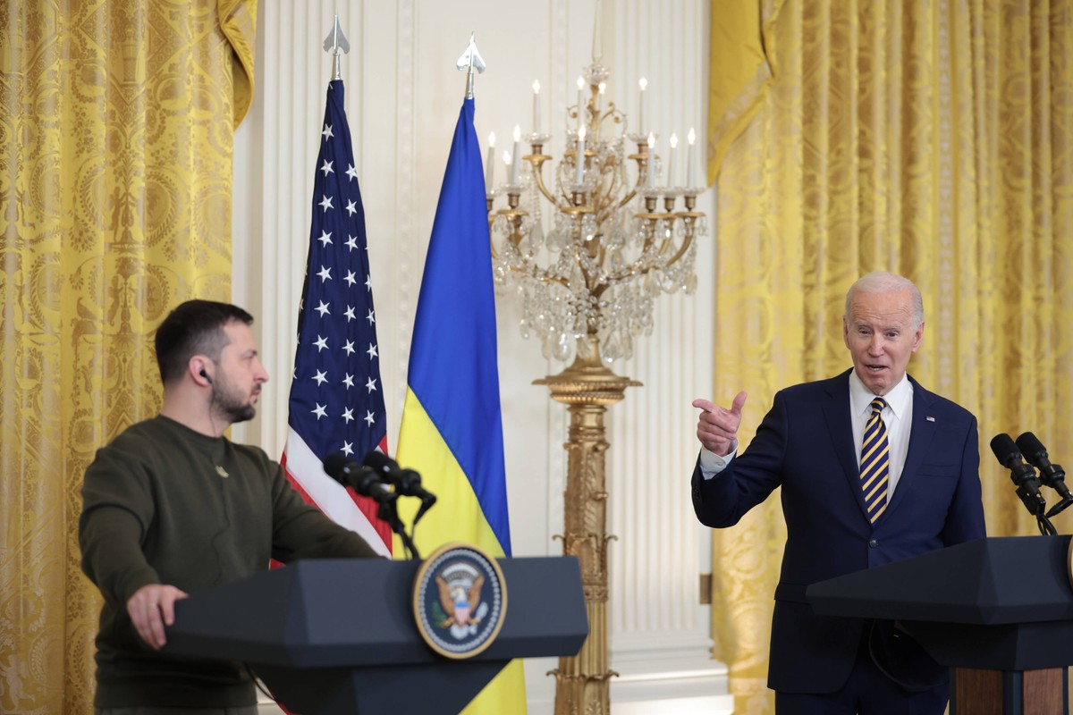 Wołodymyr Zełenski i Joe Biden