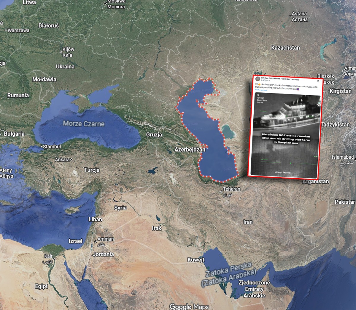 Nocny atak Ukrainy. Trafione rosyjski okręt wojenny i platforma wiertnicza