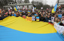 Demonstracja przed ambasadą Rosji w Warszawie