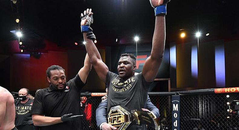 Francis Ngannou has become the first UFC heavyweight champion from Africa after knocking out Stipe Miocic in brutal fashion