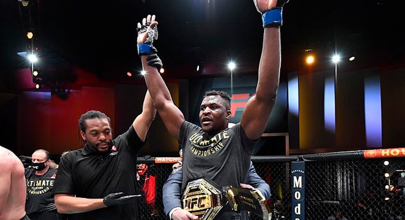 Francis Ngannou has become the first UFC heavyweight champion from Africa after knocking out Stipe Miocic in brutal fashion