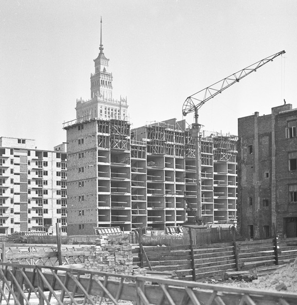 Budowa osiedla Za Żelazną Bramą, Warszawa, 1962 r.