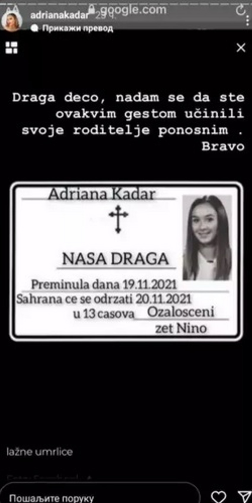 Lažne čitulje poznatih 