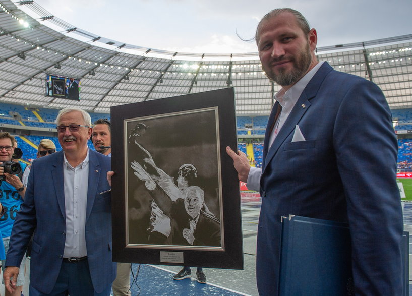 Tomasz Majewski i trener Henryk Olszewski