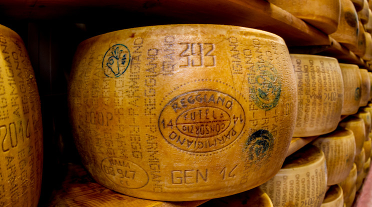 Az új intelligens címkéket 2022 második felében adják hozzá százezer Parmigiano Reggiano sajtkoronghoz, utolsó tesztelési fázisként. Ezt követően döntik el, hogy a sajtgyártás állandó részeként beépítik-e majd ezt a technológiát / Fotó: Getty Images